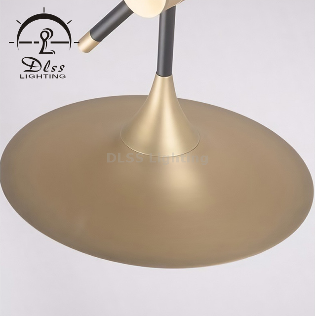 Modern Chandeliers,Sputnik Chandelier New Art Industrial Pendant Light Easy to Install Pendant Light Black and Gold Chandeliers