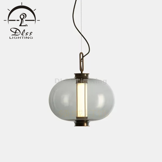 Euro Lighting Round Glass Amber, Smoky with E27 Hanging Pendant Lamp 10082
