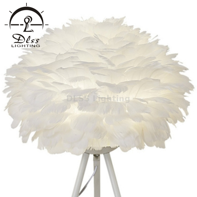 Project Lighting Solution White, Grey Feather Tripod Table Lamp Floor Lamp 9812