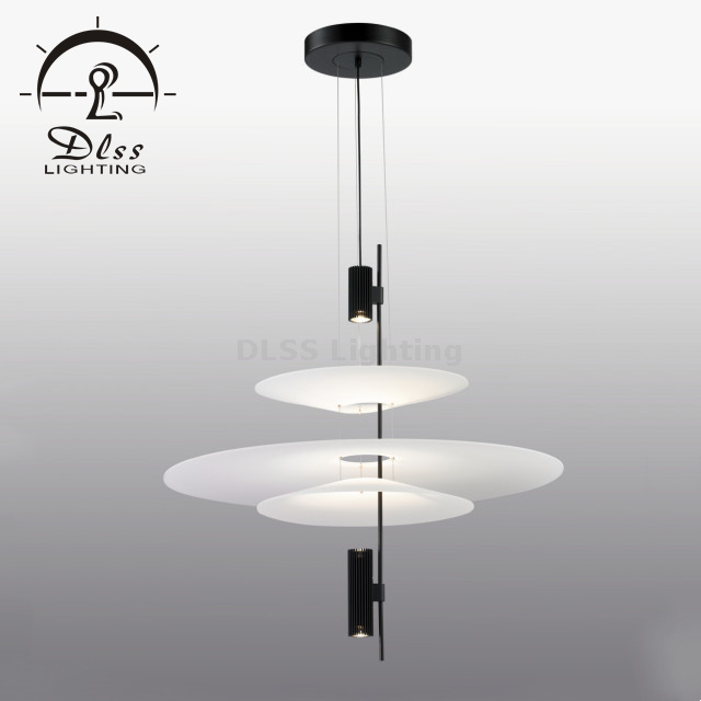 Project Design Lamp LED White Acrylic 3 Tier Round Pendant Lamp