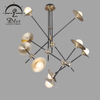 DLSS 6-Light Sputnik Chandelier Modern Pendant Lighting Black and Gold Adjustable Ceiling Light Fixture 