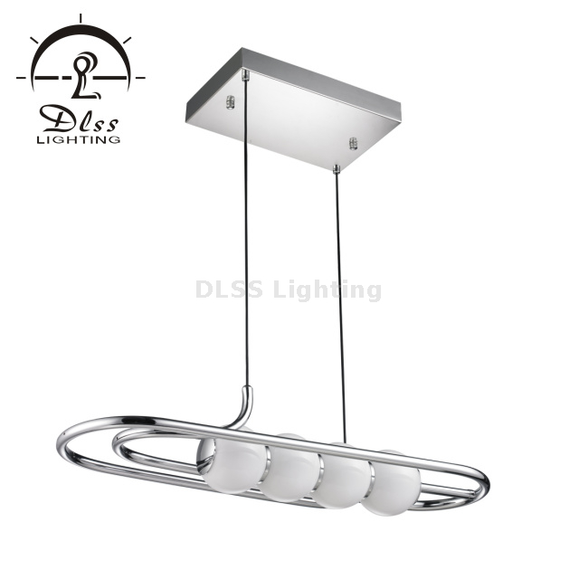 Modern Pendant Lighting LED 10W Rectangle Chrome Pendant Light Fixture Adjustable Hanging Kitchen Island