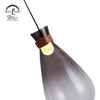 Glass Bag with Leather Loop Modern LED Pendant Lamp Fancy Light Pendant Contemporary Adjustable Hanging Lamp Fixture for Kitchen