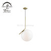 Gold Floor Lamp with White Glass Lamp Shade, for Bedroom and Living Room, Modern Standing Lamp