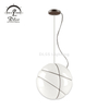Modern Globe Pendant Lamp with White Globe Glass Shade Mid Century Gold Pendant Light Fixture