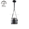 Online Store LED Glass Pendant Light, Smoky Glass with Artificial Belt Hanging Lamp