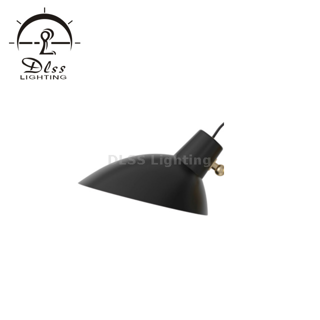 Industrial Floor Lamp Black Reading Lamp, Adjustable Head Antique Indoor Standing Tripod Lamp 
