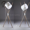 Modern Tripod Table Lamp Besides Desk Lamp Walnut with White Leather Shade for Bedroom Study Livingroom End Table Light