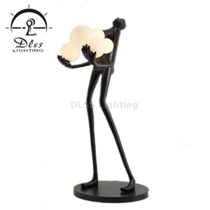 DLSS Project Lighting Big Receiption Floor Lamp Black Resin with Opal Glass Project Large Floor Lamp