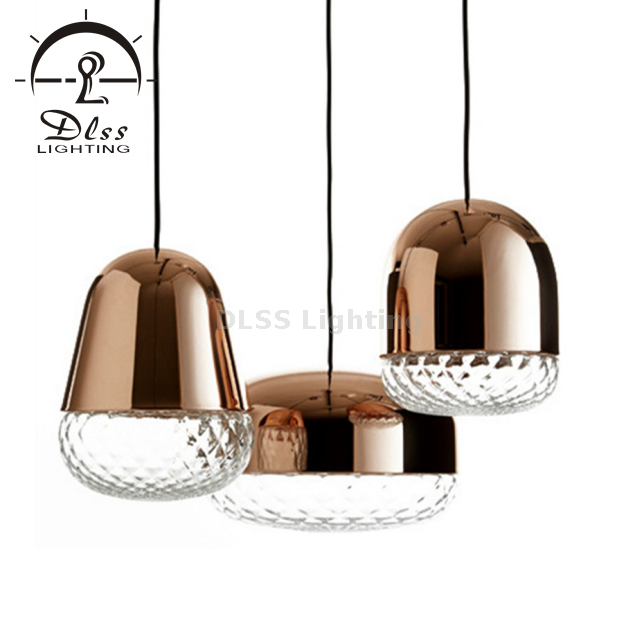 Modern Luminaires Glass Island Drum Pendant Light Hanging Ceiling Lighting 9309