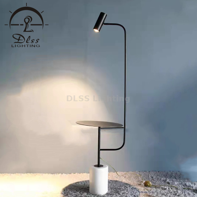 Leading Lighting Company Luminaires Marble Base LED Floor Lamp, with Adjustable Head